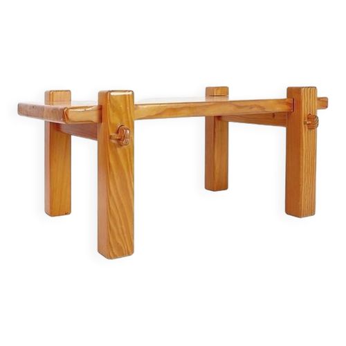 Vintage Brutalist Solid Pine Coffee Table From The 70s Bois