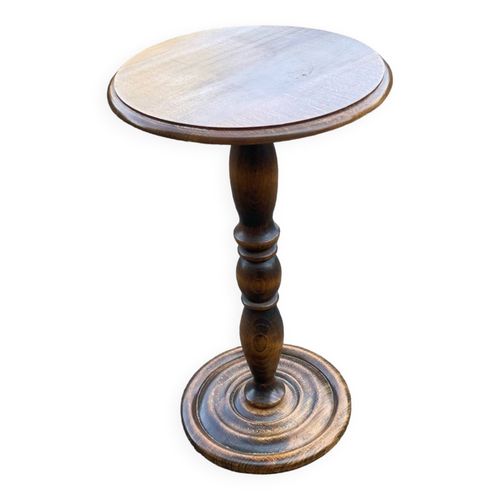 Sellette Table Dappoint Ronde En Bois Massif 1960 Bois