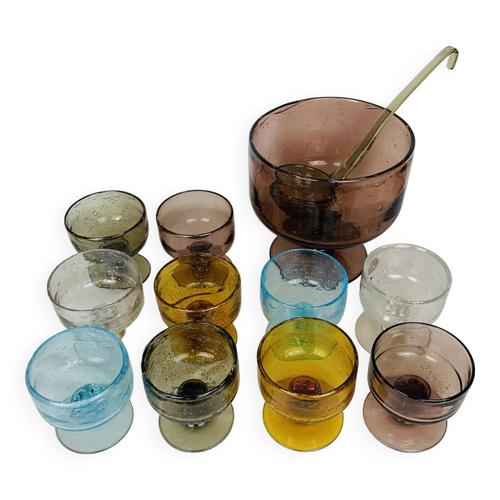 10 Verres De Service Sangria Verre Bull De La Rochre Multicolore Multicolore