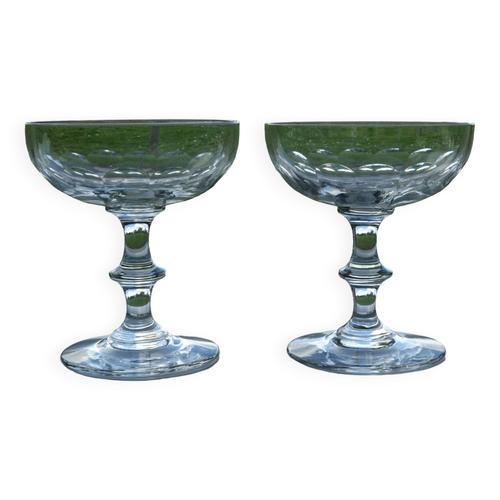 2 Coupes Champagne En Verre Taill Portieux Transparent