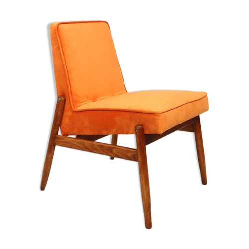 Chauffeuse En Velours Orange Restaure 1970 Orange