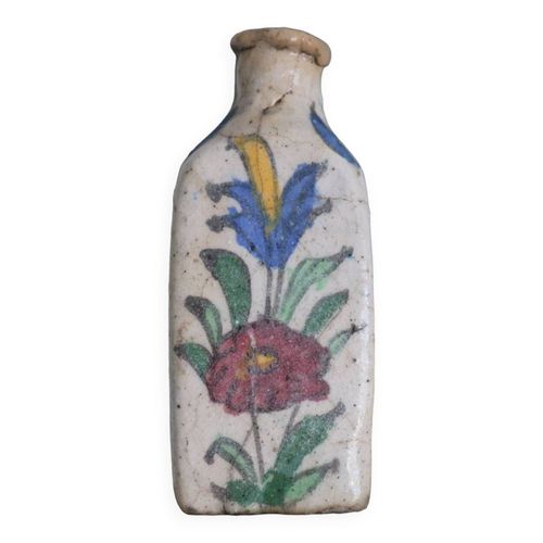 Bouteille Flacon Ancien Iznik Emaill Multicolore