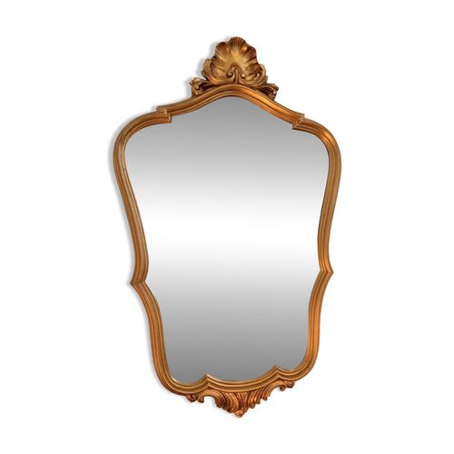 Miroir baroque coquille dore