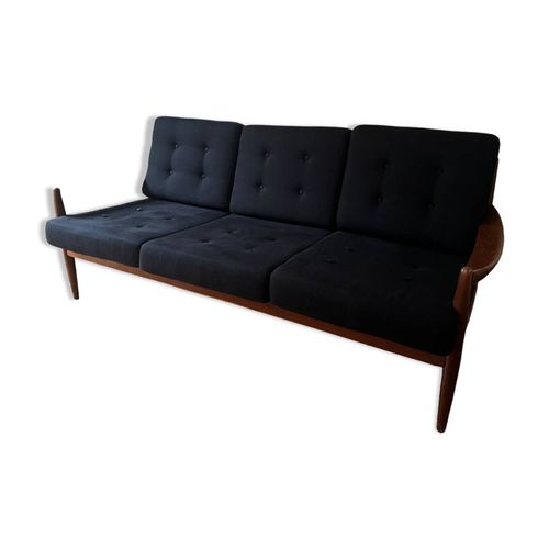 Canape Scandinave Vintage Trois Places Noir