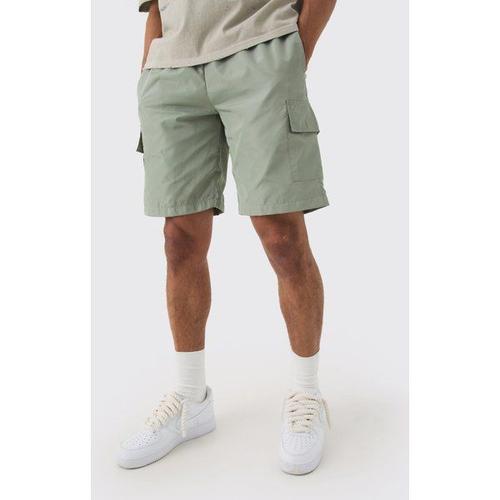 Short Cargo En Nylon À Taille Élastiquée Homme - Gris - Xs, Gris