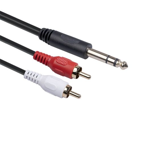 Cable audio 6,35 mm male vers double ligne audio RCA male 1,5 m pour accorder l'amplificateur de mixage DVD, 1,5 m