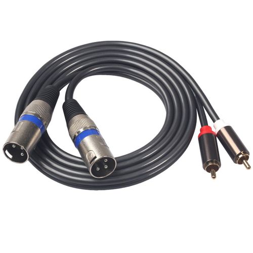 Cable audio double RCA vers double ligne audio XLR male Cable de microphone de 1,5 m pour amplificateur de console de son de microphone, 1,5 m
