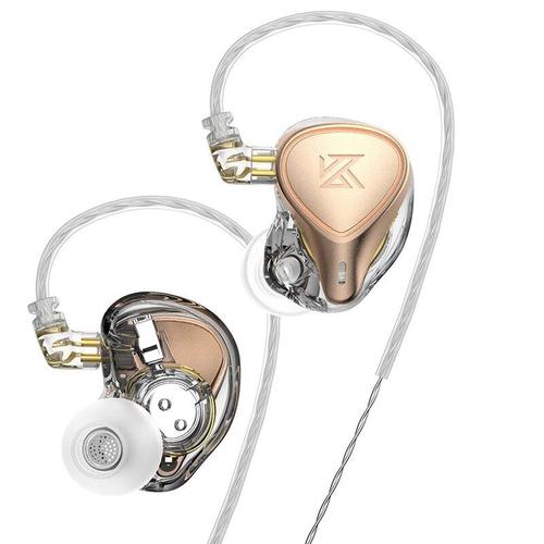 écouteurs intra-auriculaires pro électrostatiques dynamiques équilibrés moniteur écouteurs filaires en métal antibruit écouteurs de musique de sport avec cable détachable, sans micro, or