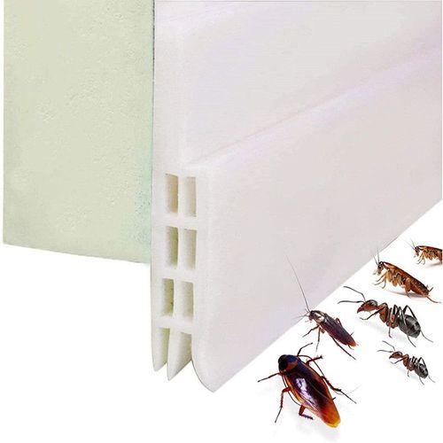 100 x 5cm Bas de Porte Adhési, Souple Silicone Isolant Phonique Thermique Blanc Bande d'étanchéité Anti Bruit Poussière Stop à l'air