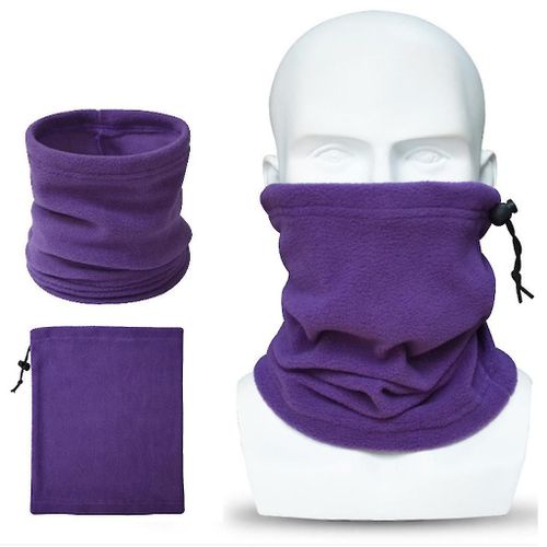 Men Unisex Winter Thicken Polar Fleece Balaclava Neck Warmer Solid Motorcycle Fa