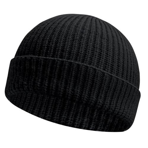 Fisherman Beanies For Men Women Short Cuff Knit Beanie Winter Warm Hats Trawler Hat Stylish Watch Cap Black