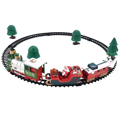 Classic Christmas Electric Rail Car Train Set With Music Light Kids Toy Gift Kaesi