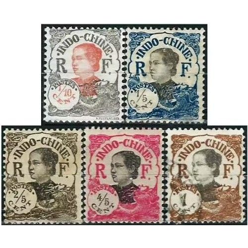Indochine (Actuel Vietnam), Colonie Française 1922, Beaux Timbres Yvert 96 97 98 99 100 Type Femme Annamite - 2ème Serie, Neufs** / * / Obli. -