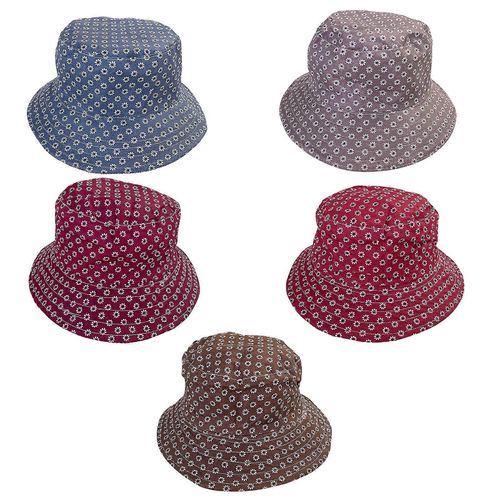 Women Summer Bucket Hat Floral Print Large Brim Sunscreen Hat Elastic Band Anti-Uv Outdoor Tea Fisherman Hat