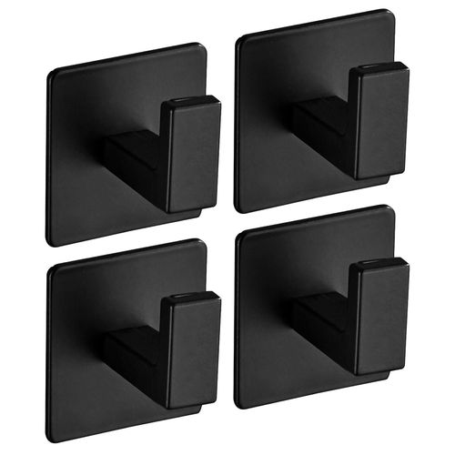 4pcs Clothes Hook No Punching Strong Load-Bearing Water-Proof Nordic Style Aluminum Bathroom Wall Towel Storage Hook Daily Use Kaesi