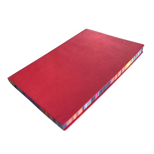 Cahier A5 Épaissi Arc-En-Ciel Couleur Bord Faux Cuir Couverture Forte Reliure Ligne Claire Impression Lisse Écriture 100/200 Pages Bureau Business Students Jour