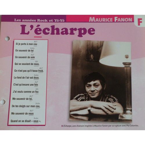 Fiche Chanson L'echarpe Maurice Fanon