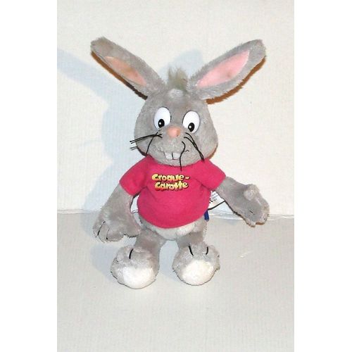 Peluche Lapin Croque Carotte Ravensburger - Doudou Lapin Gris Rose