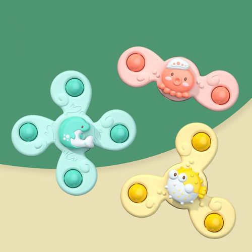 Lot De 3 Jouets De Bain Spinner Pour Bébés | À Ventouse Pour Bébé Jouets 12-18 Mois 1er Anniversaire