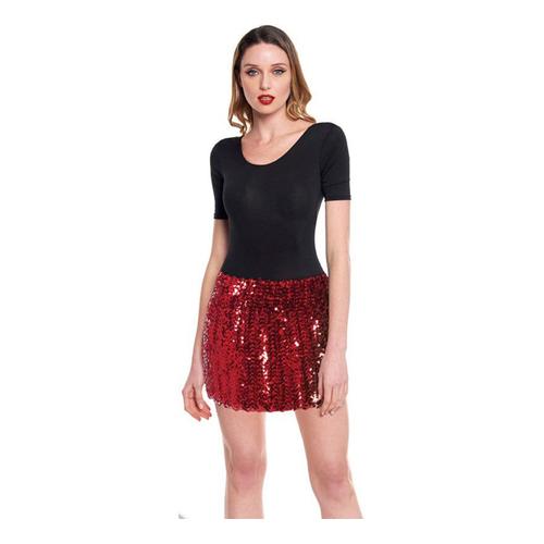 Minijupe À Sequins Rouge Pour Femme