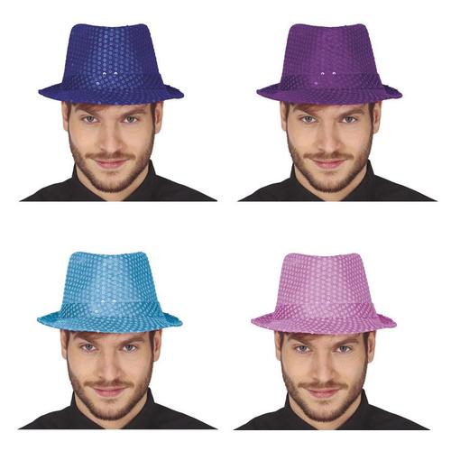 Chapeau De Gangster Classique Avec Paillettes De Différentes Couleurs