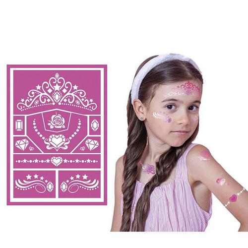 Pochoir De Maquillage Princesse Rose Pour Enfants 14x20 Cm