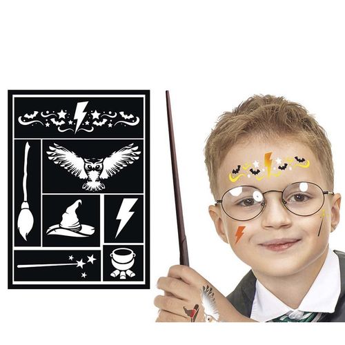 Pochoir De Maquillage Magicien Des Enfants Noir 14x20 Cm