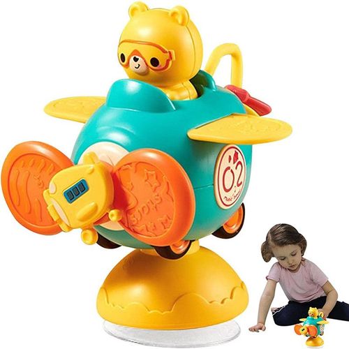 Jouets D'avion À Ventouse, Jouets De Bain Montessori Baby Spin Top - Pour Tout-Petits, Lettres, Chiffres, Couleurs Jouet Pour Le Bain