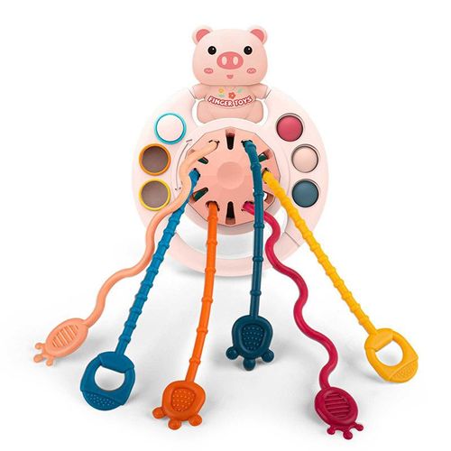 Jouet Sensoriel Pour Bébé, Jouet D'activité Motrice Fine, Jouet De Voyage, Jouet Éducatif Pour 1 À 3 Jeunes Filles Piggy Rose