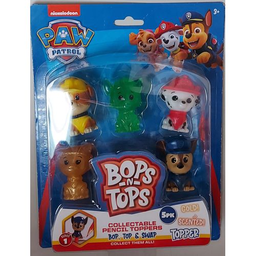 Pat Patrouille - Lot 5 Figurines Embout De Crayon - 1 Doré Et 1 Parfumée
