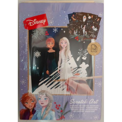 Scratch Art - 14 Cartes À Gratter - Frozen La Reine Des Neiges - Avec Stylet Bois - Disney