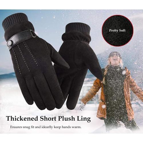 Automne hiver hommes femmes gants daim chaud thermique polaire