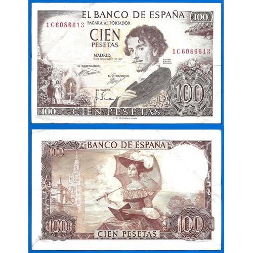 Espagne 100 Pesetas 1965 Bequer Europe Billet Peseta Spain