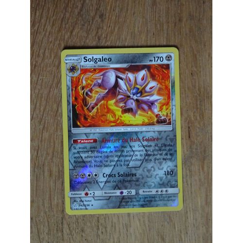 Carte Pokemon Solgaleo Brillante 170 Pv 142/236 Soleil Et Lune Éclipse Cosmique