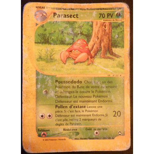 Carte Rare Pokemon Française = Parasect - 70 Pv - N° 27/147 - Série Aquapolis De 2002