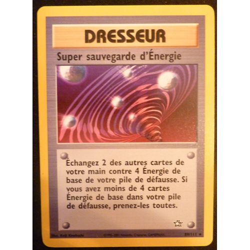 Carte Rare Pokemon Française = Super Sauvegarde D'énergie - Dresseur - N° 89/111 *, Wizard, Série Néo Genesis