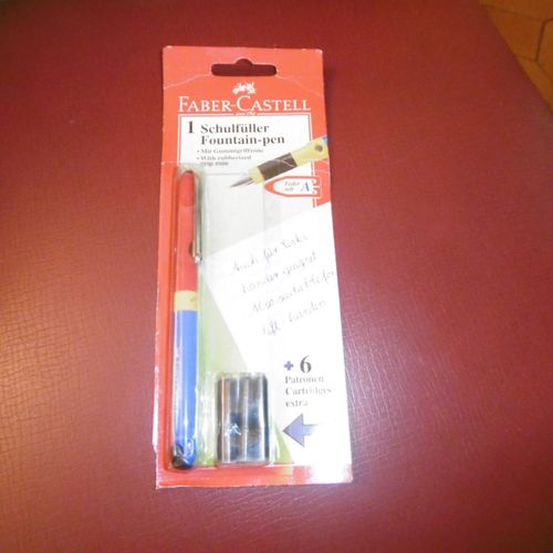 Stylo Plume Fountain Pen Avec 6 Cartouches Bleues Faber Castell