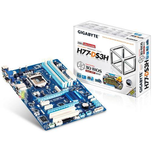 Gigabyte GA-H77-DS3H - 1.0 - carte-mère - ATX - Socket LGA1155 - H77 Chipset - USB 3.0 - Gigabit LAN - carte graphique embarquée (unité centrale requise) - audio HD (8 canaux)