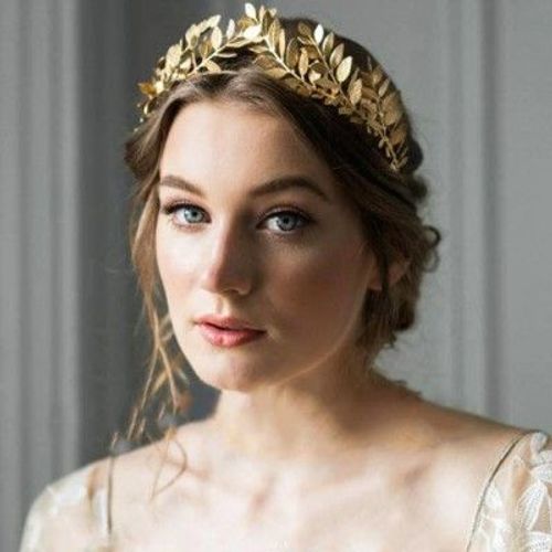 Couronne Or Serre T?Te Femme Mariage Feuilles Accessoire Cheveux R?Tro Mari?E Romaine Grecque Bijoux Tiares Bandeau