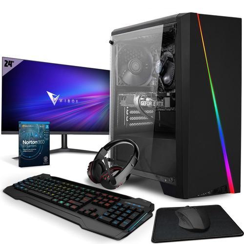 Vibox V-28 PC Gamer - 24"" Écran Pack - Quad Core Intel i3 10100F Processeur 4.3GHz - Nvidia RTX 3050 8Go Carte Graphique - 16Go RAM - 240Go SSD - 1To Disque Dur - Windows 11 - WiFi