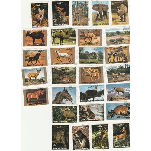 28 Timbres De Umm Al Qiwain - Animaux