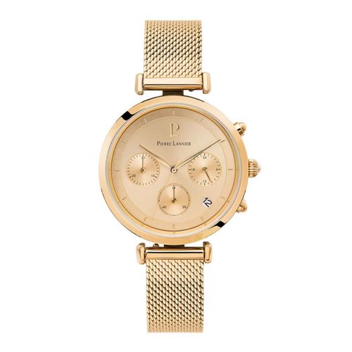 Pierre Lannier Lutecia Femme Chrono Acier Doré Rose 083j542