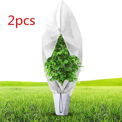 2pcs 80 * 100cm, 80g / M²,Protection Contre Le Gel Et Le Froid Sac De Protection Des Plantes Avec Cordon De Serrage Zippé