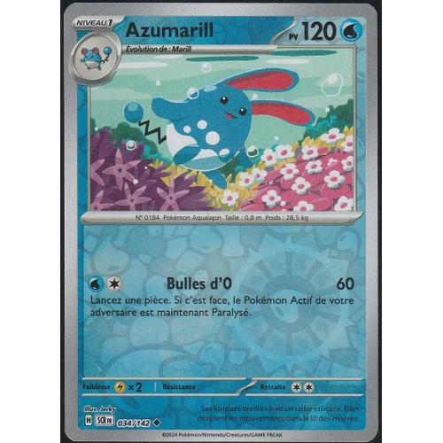 Carte Pokémon - Azumarill - 034/142 - Reverse - Ev7 Couronne Stellaire