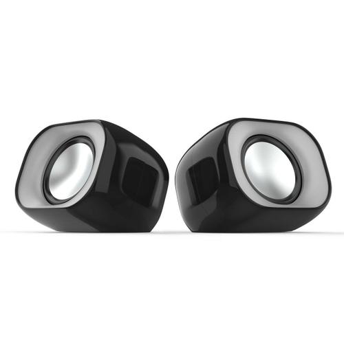 Haut-parleur multimédia Mini USB Stéréo Surround Sound Haut-parleur de bureau à égalisation à trois bandes pour ordinateur portable, Noir