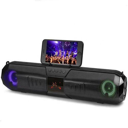 Caisson de basses Bluetooth 4.1 Haut-parleur Karaoké 1800 mAh Système de haut-parleurs avec son surround Home Cinéma Barre de son TV, Noir