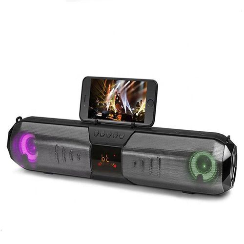 Caisson de basses Bluetooth 4.1 Haut-parleur Karaoké 1800 mAh Système de haut-parleurs avec son surround pour cinéma maison Barre de son TV, gris argenté
