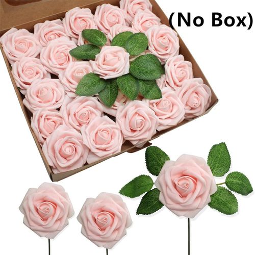 Fleurs Artificielles en Mousse Rouge avec Tige",Tête de Rose,Bouquet de Patients ,Ornement de Vacances,Fournitures de ixde Mariage,"25/30 Pièces