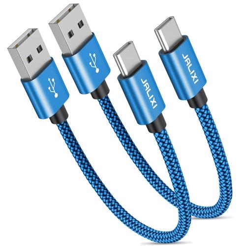 Cable USB C Court [30CM Lot de 2], 3A Cable USB C Charge Rapide