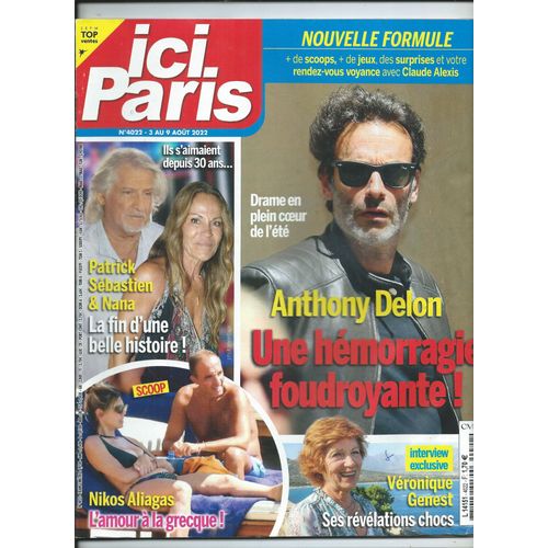 Ici Paris 03/08/2022 Anthony Delon, Birkin, Vianney, Cali, Dave, P. Sébastien, Marilyn Monroe, Bilal Hassani, Keen V, Lou Doillon, Céline Dion, Jacques & Thomas Dutronc, Alizée, Jenifer,Laetitia Casta